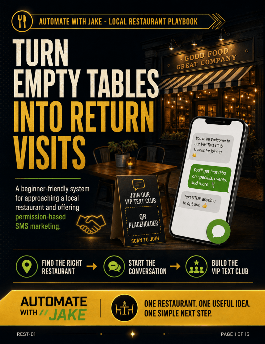Local Restaurant Playbook — Turn Empty Tables into Return Visits