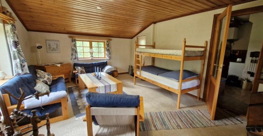 Living room with bunk bed for friends