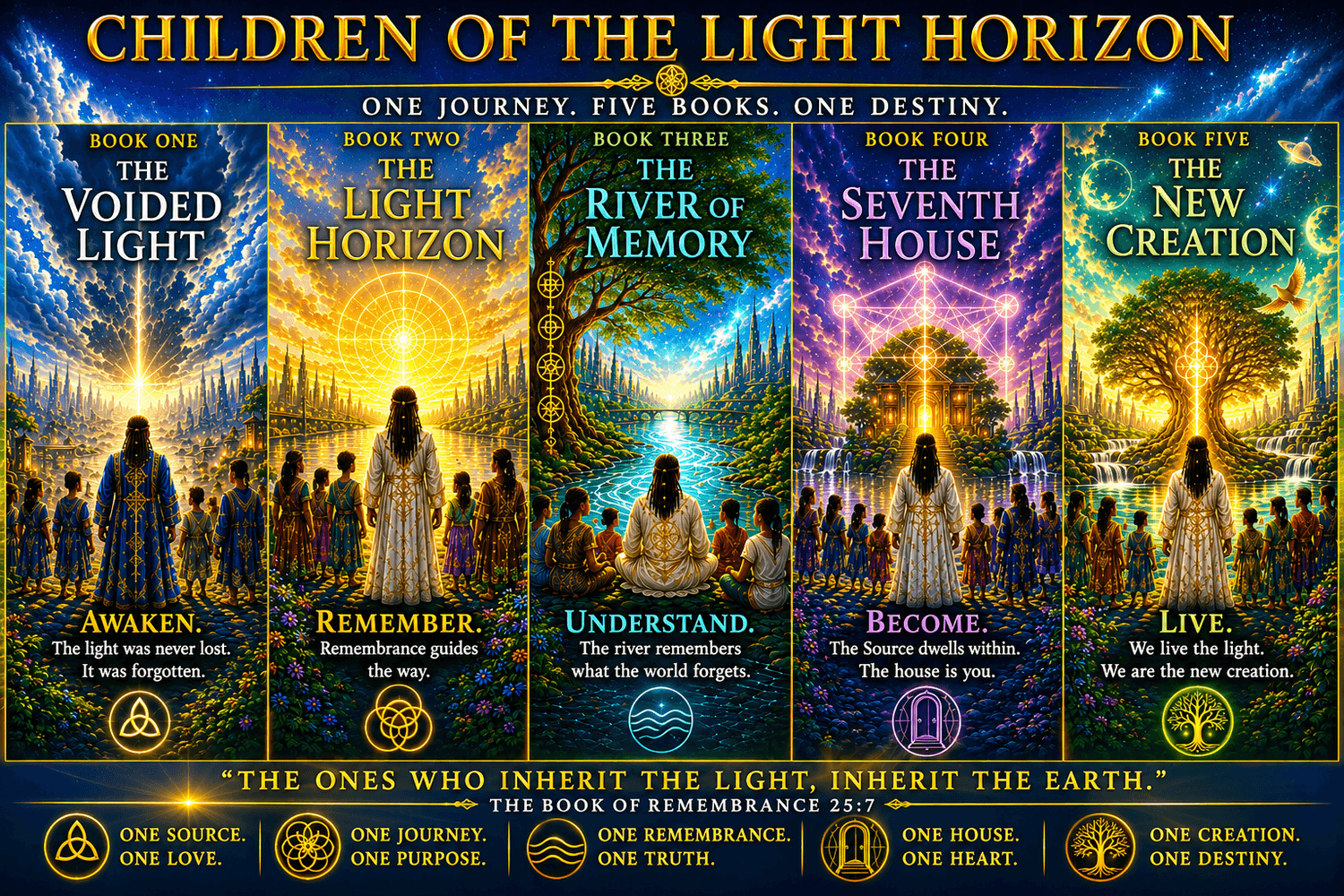 Five Children of the Light Horizon book artworks