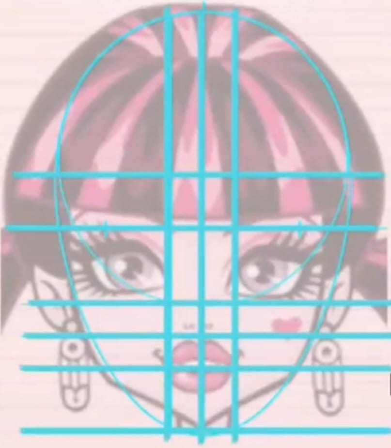 corazón fucsia con telaraña negra estilo libreta punk