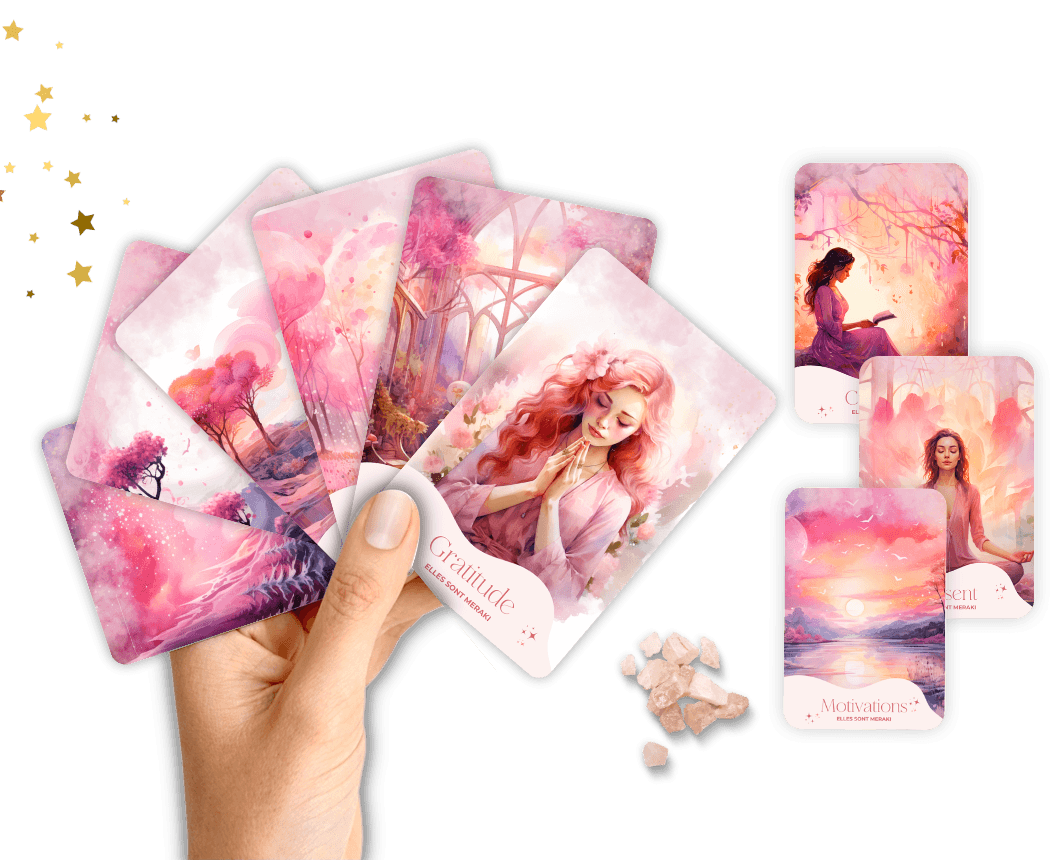 Éventail de cartes de l'Oracle pour Entrepreneure tenu en main