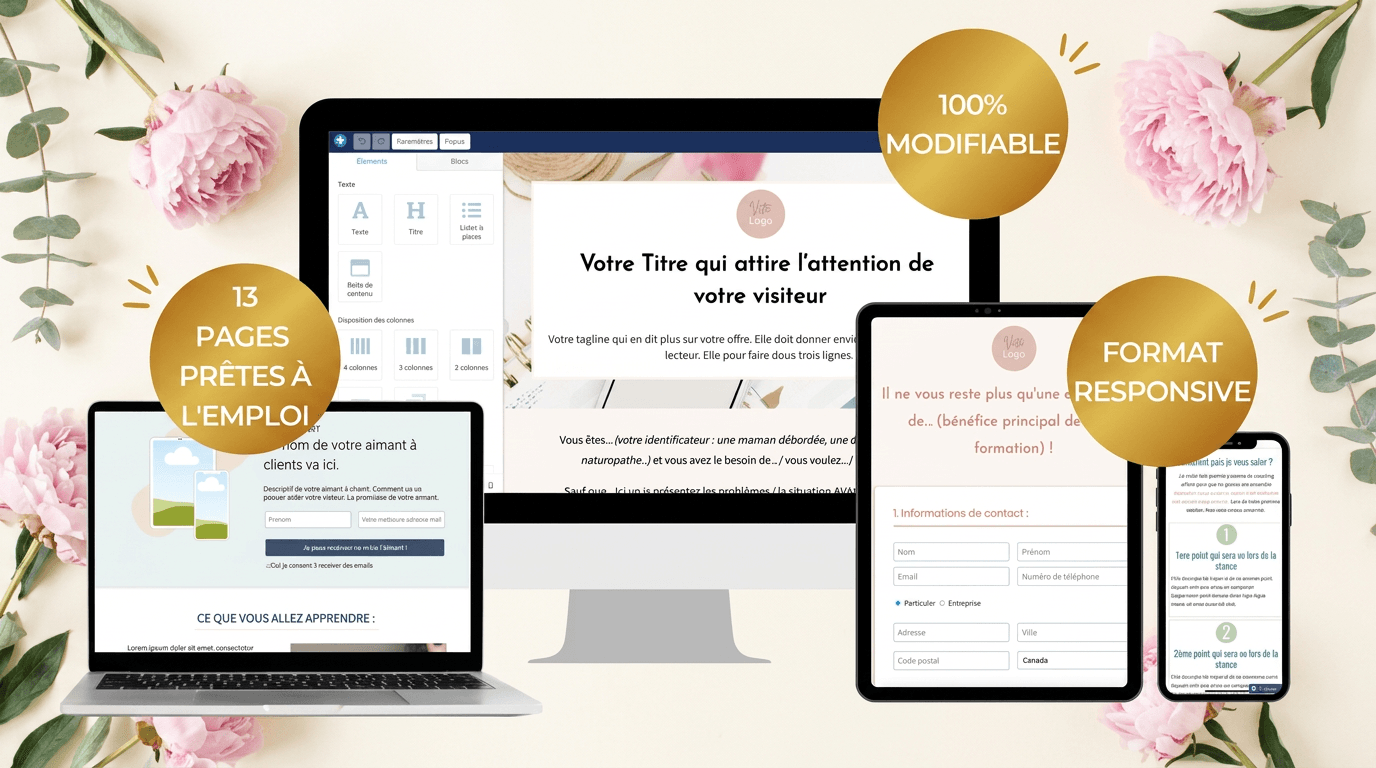 Kit de templates de tunnels de vente compatible Systeme.io