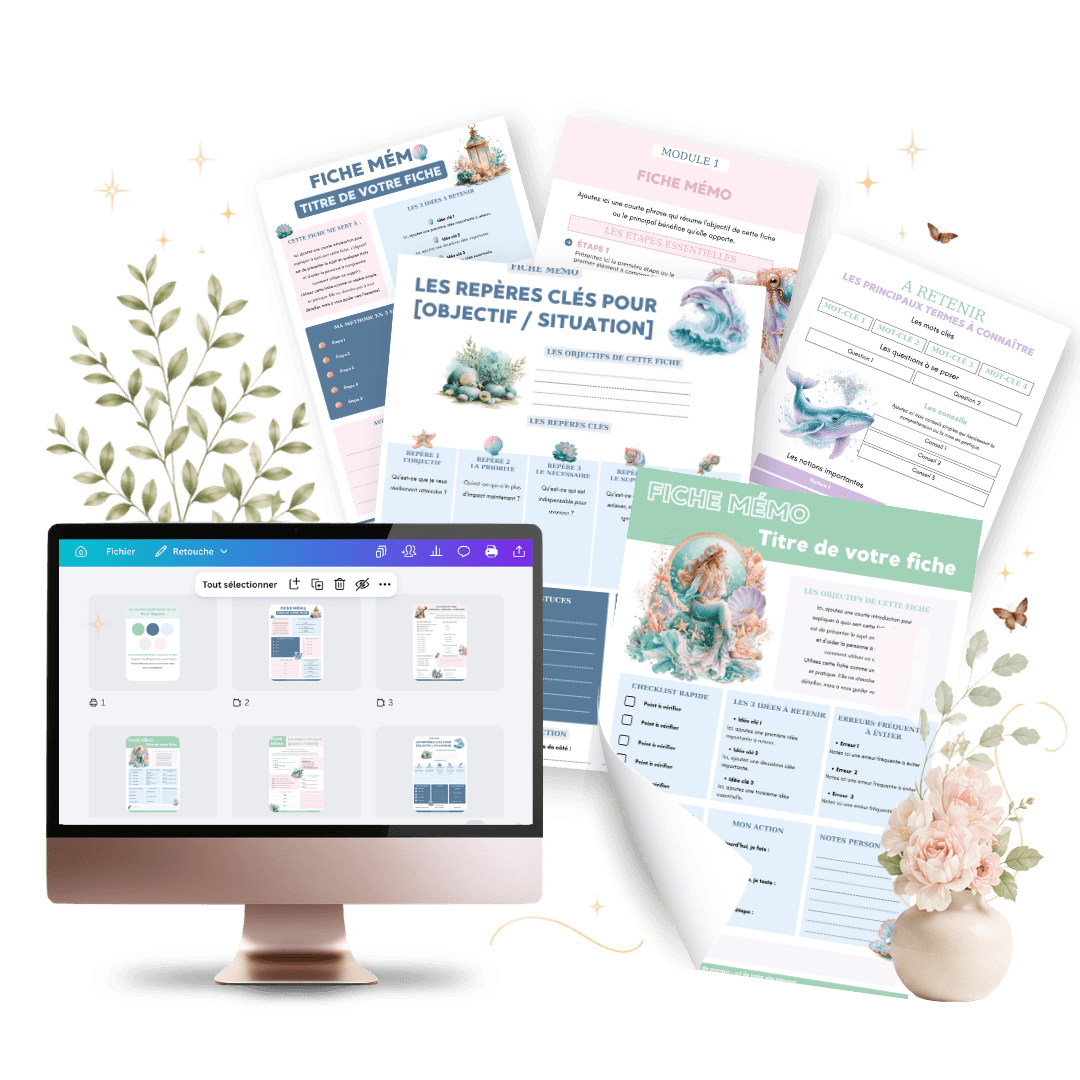 Aperçu d’un kit de templates Canva