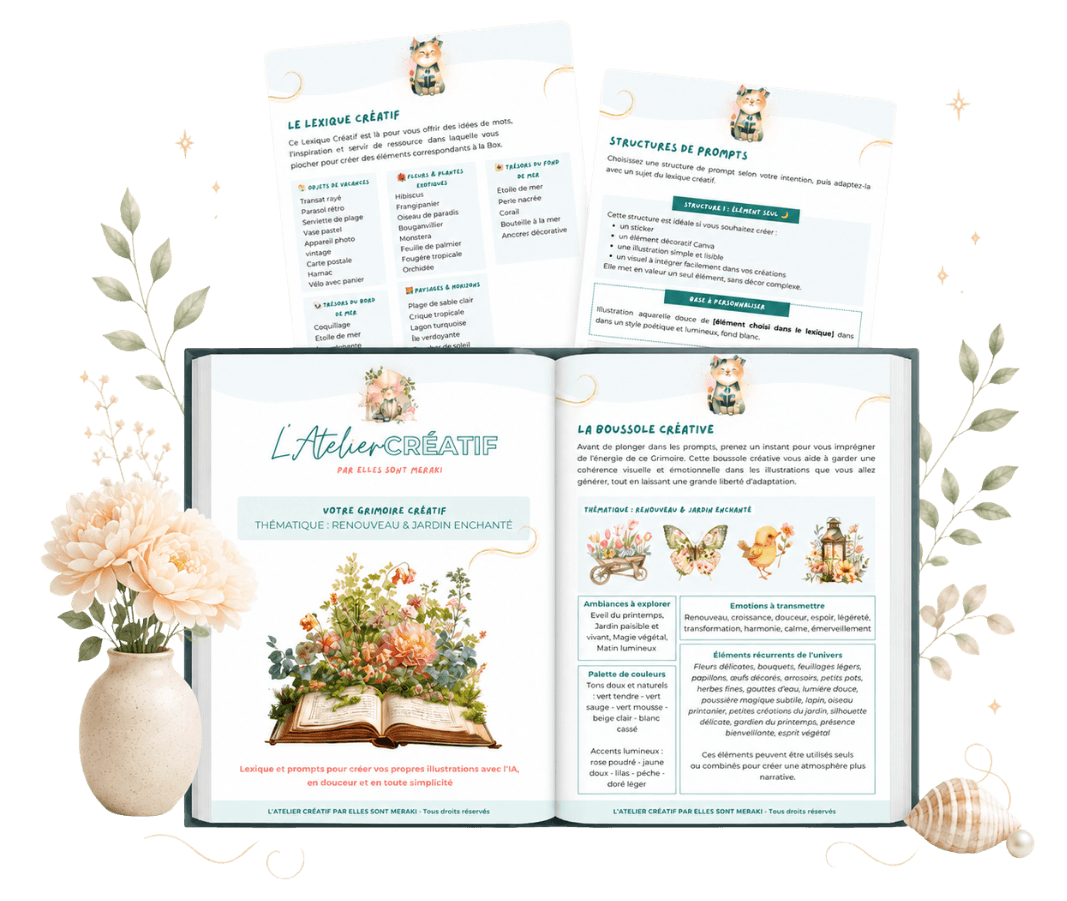 Mock-up du Grimoire Créatif Renouveau et Jardin Enchanté