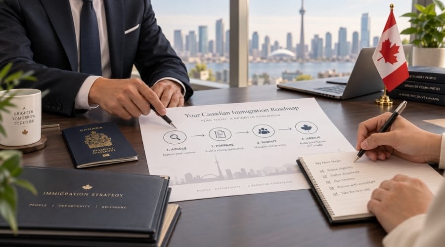 Illustration de la la consultation stratégique en immigration canadienne du cabinet JMCIC Inc.