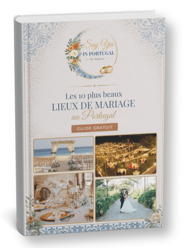 stack of guide pages mockup, Portugal wedding venues, elegant