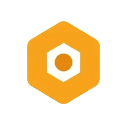 two interlocking hexagons with a small circle at the centre