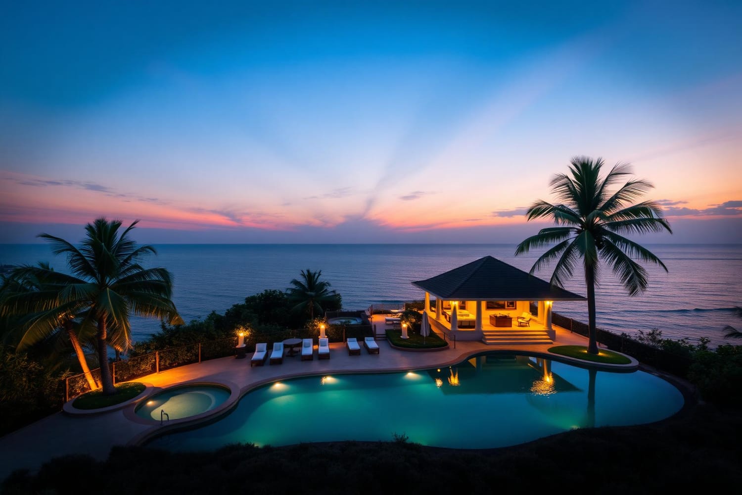 Gulf of Goa coastline at twilight