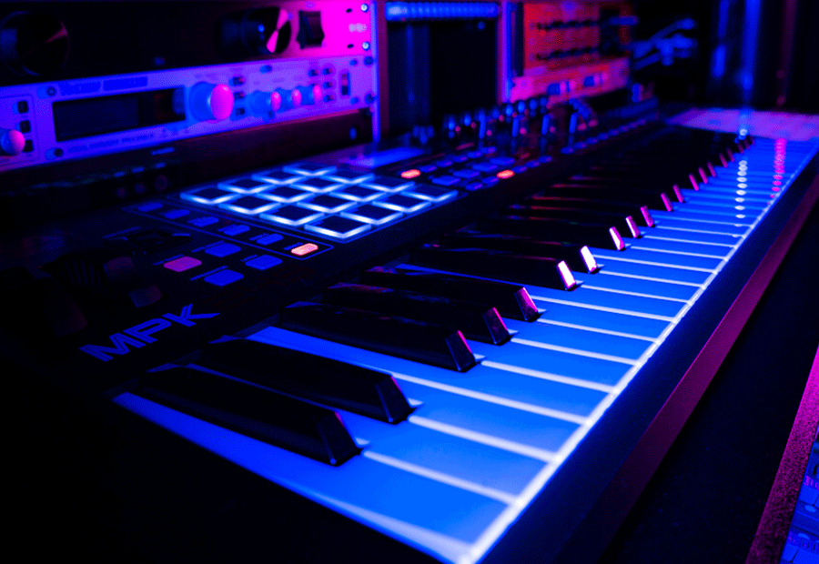 AKAI MPK MIDI controller used for music production and beat making at XMPLA Studios