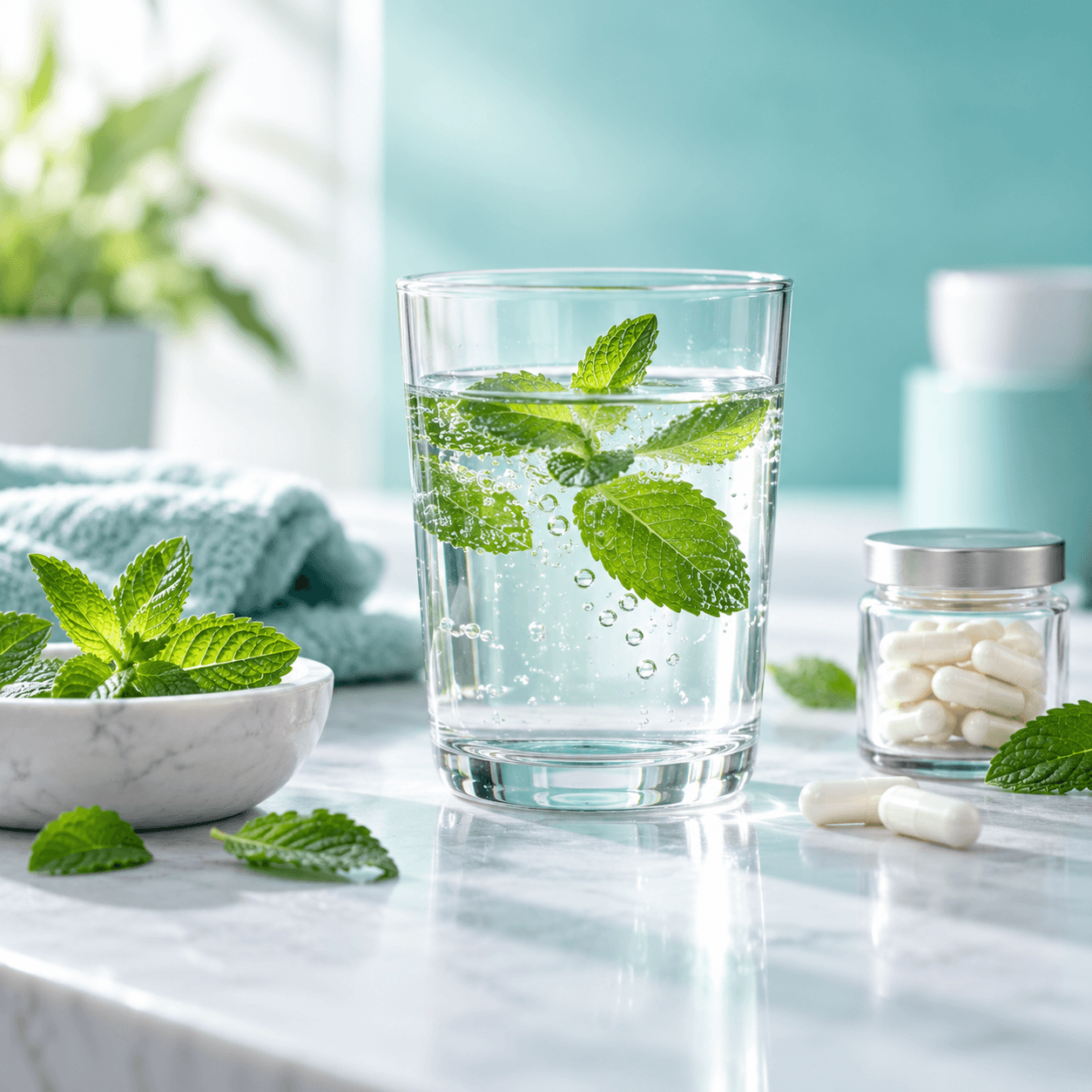 Fresh, clean oral wellness concept