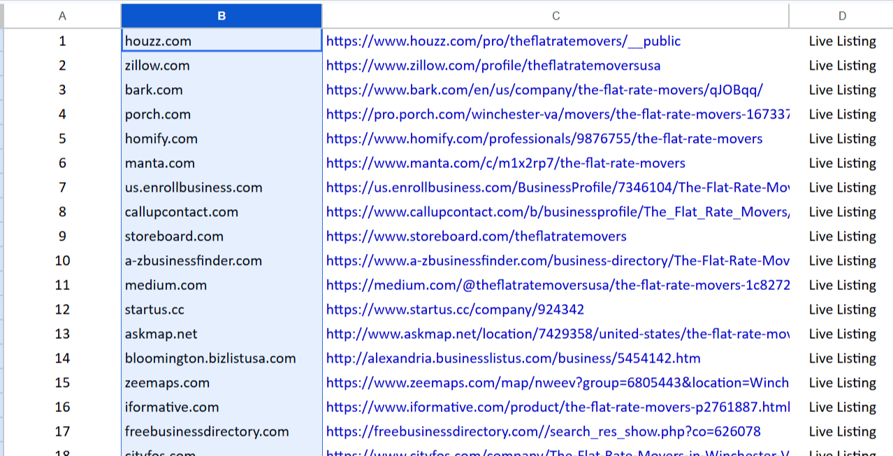 Example directory and citation campaign record