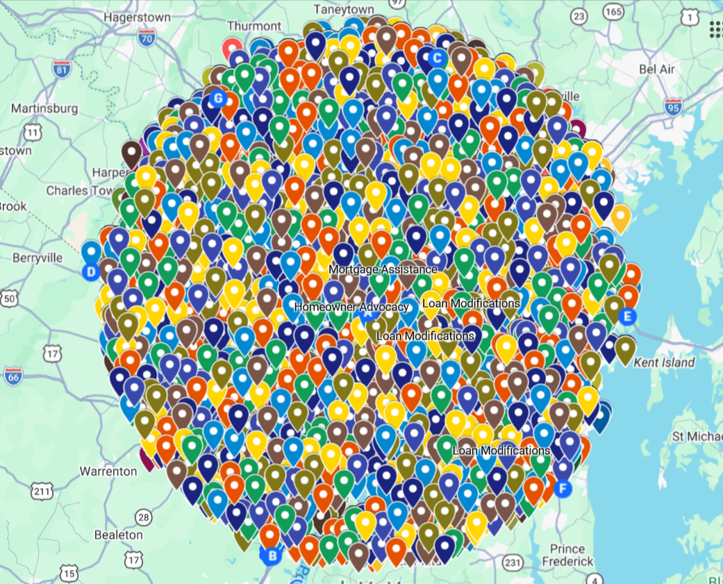 Example keyword-based map coverage deliverable