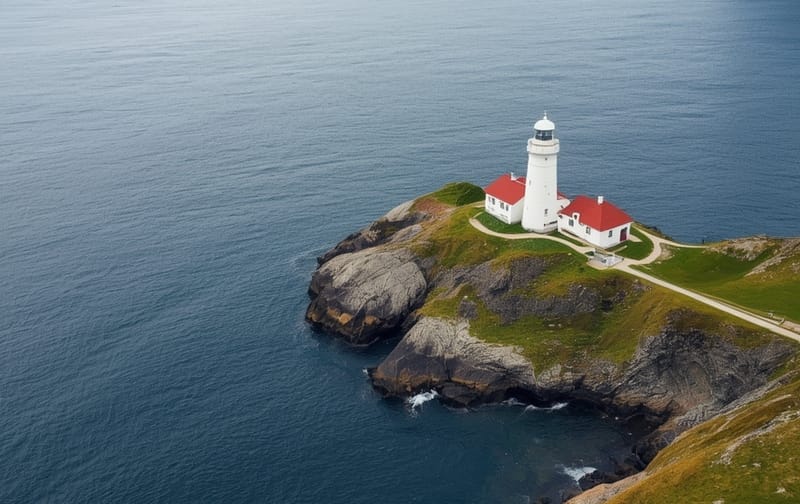 Norwegian lighthouse fjord coast