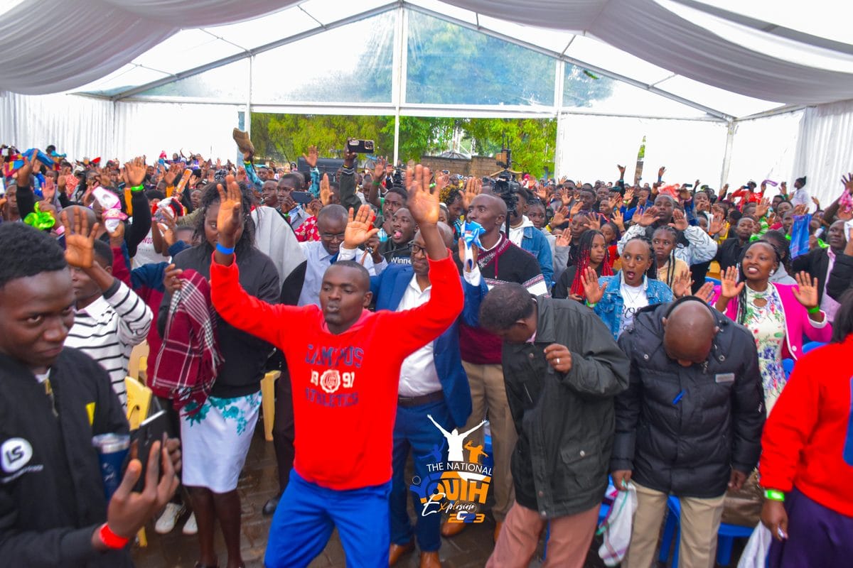 Young people worshipping at the National Youth Explosion
