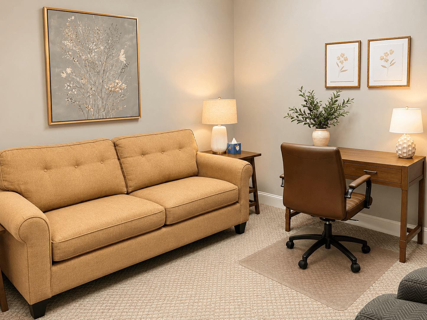 Furnished clinician office at Clinician Commons