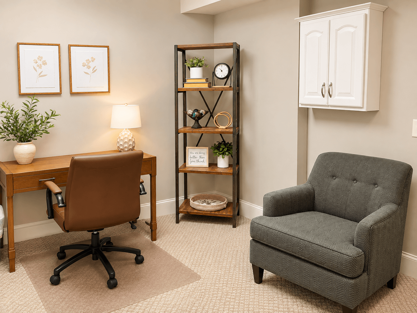 Furnished clinician office at Clinician Commons