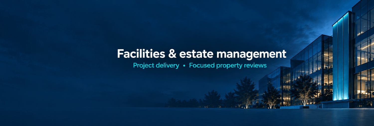 Facilities and estate management. Project delivery and focused property reviews. Illustrative commercial architecture.