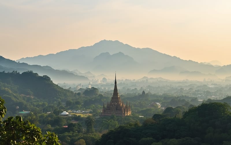 Chiang Mai temple mountains