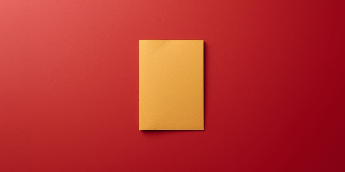 minimal pale yellow pocket card black red