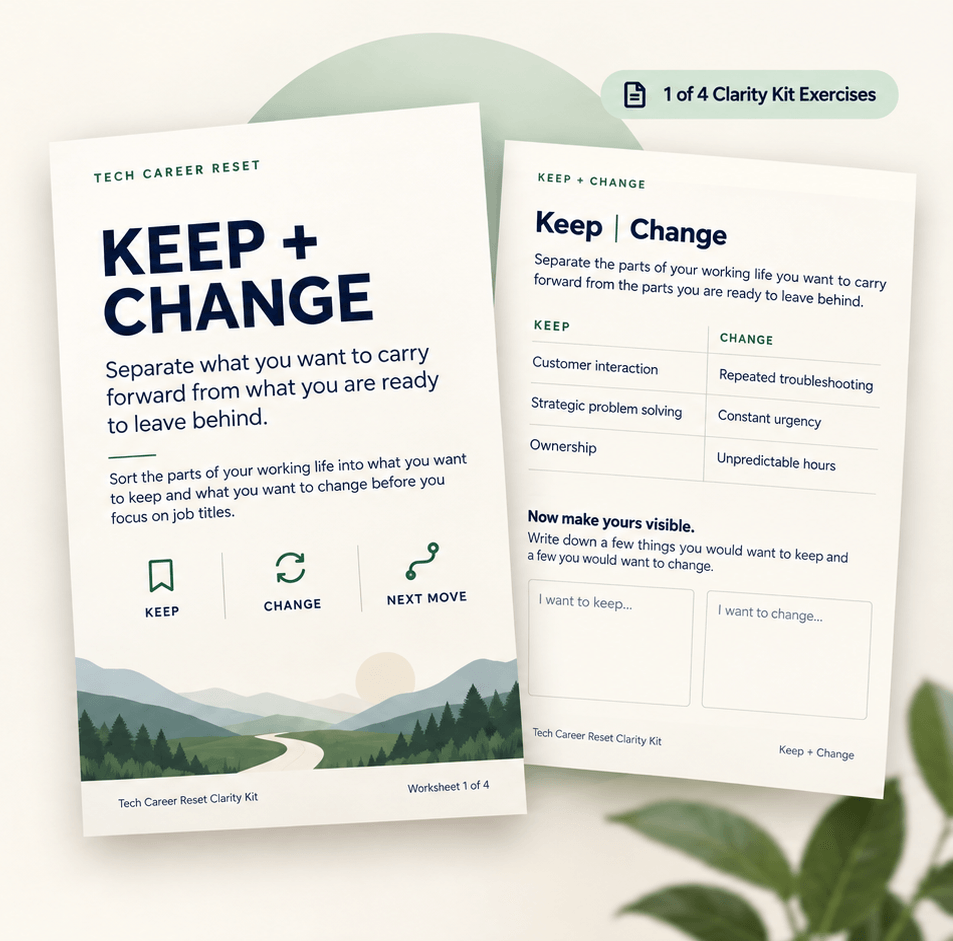 Next Chapter Criteria Worksheet, 1 of 4 Clarity Kit Exercises