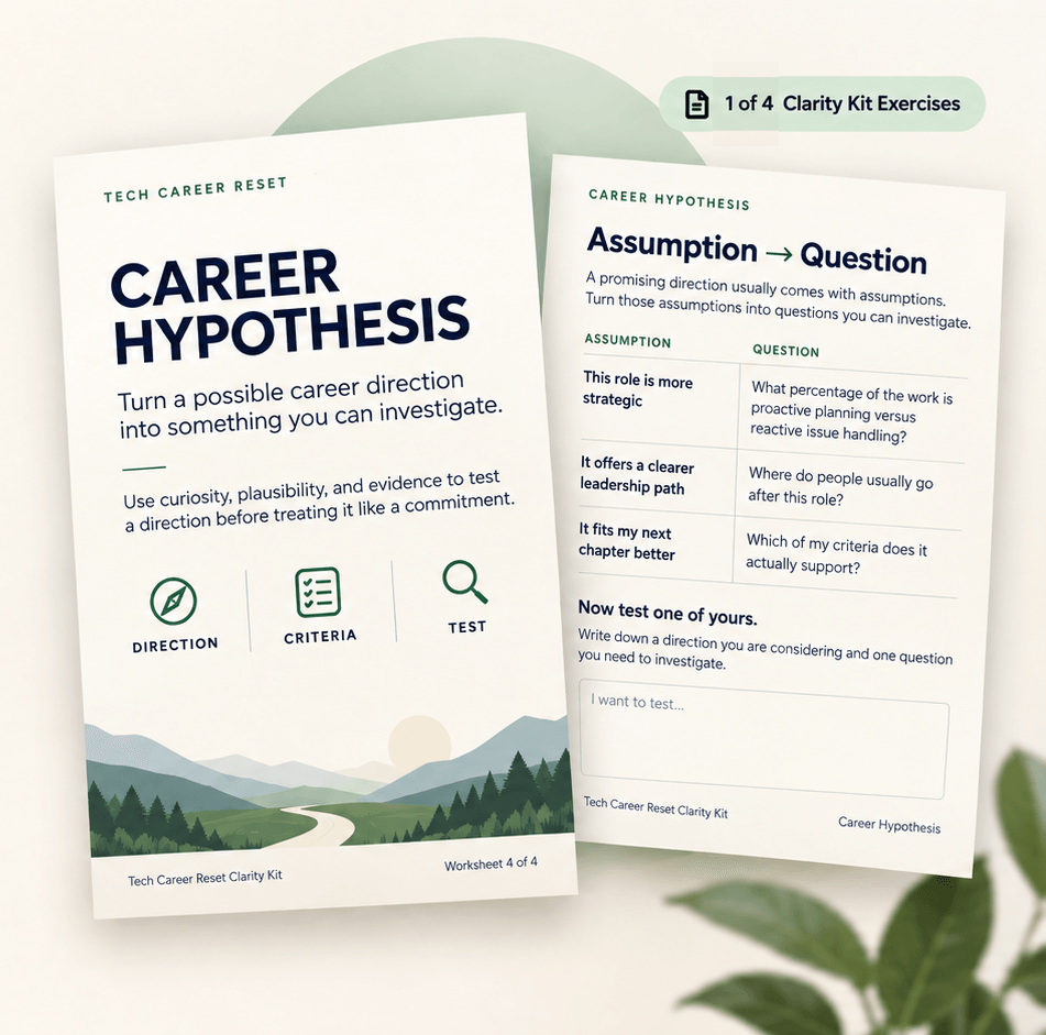 Next Chapter Criteria Worksheet, 1 of 4 Clarity Kit Exercises