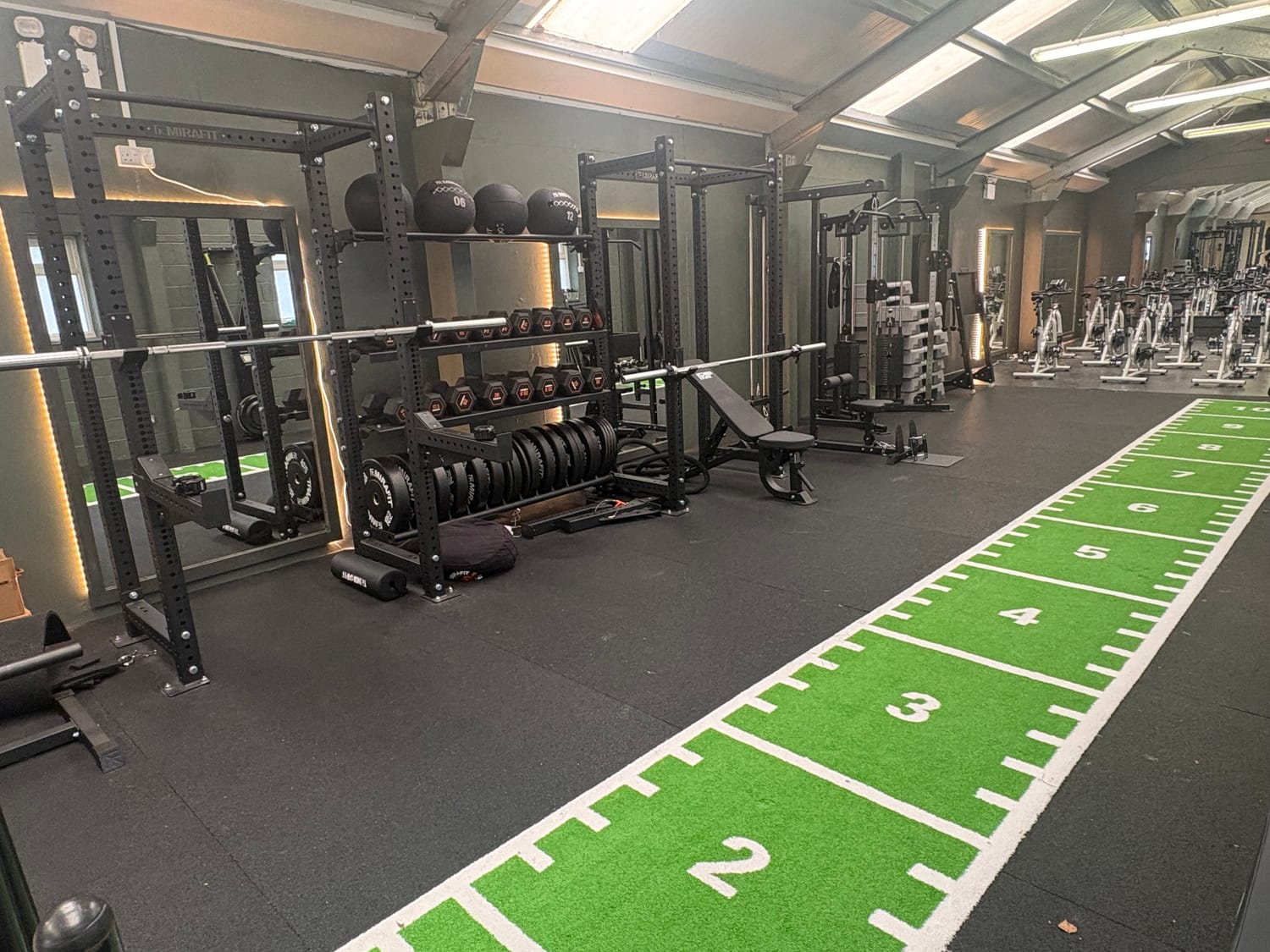 Wide shot of the main training floor at The Training Collective