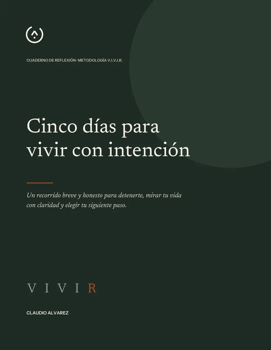 Cinco Días para Vivir con Intención - portada del cuaderno