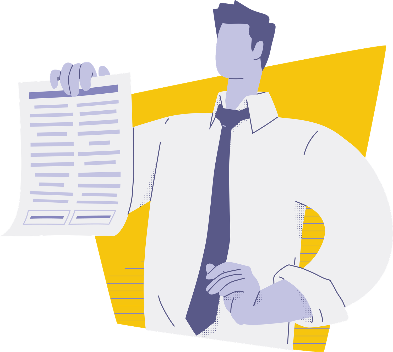 graphic of man holding out a document