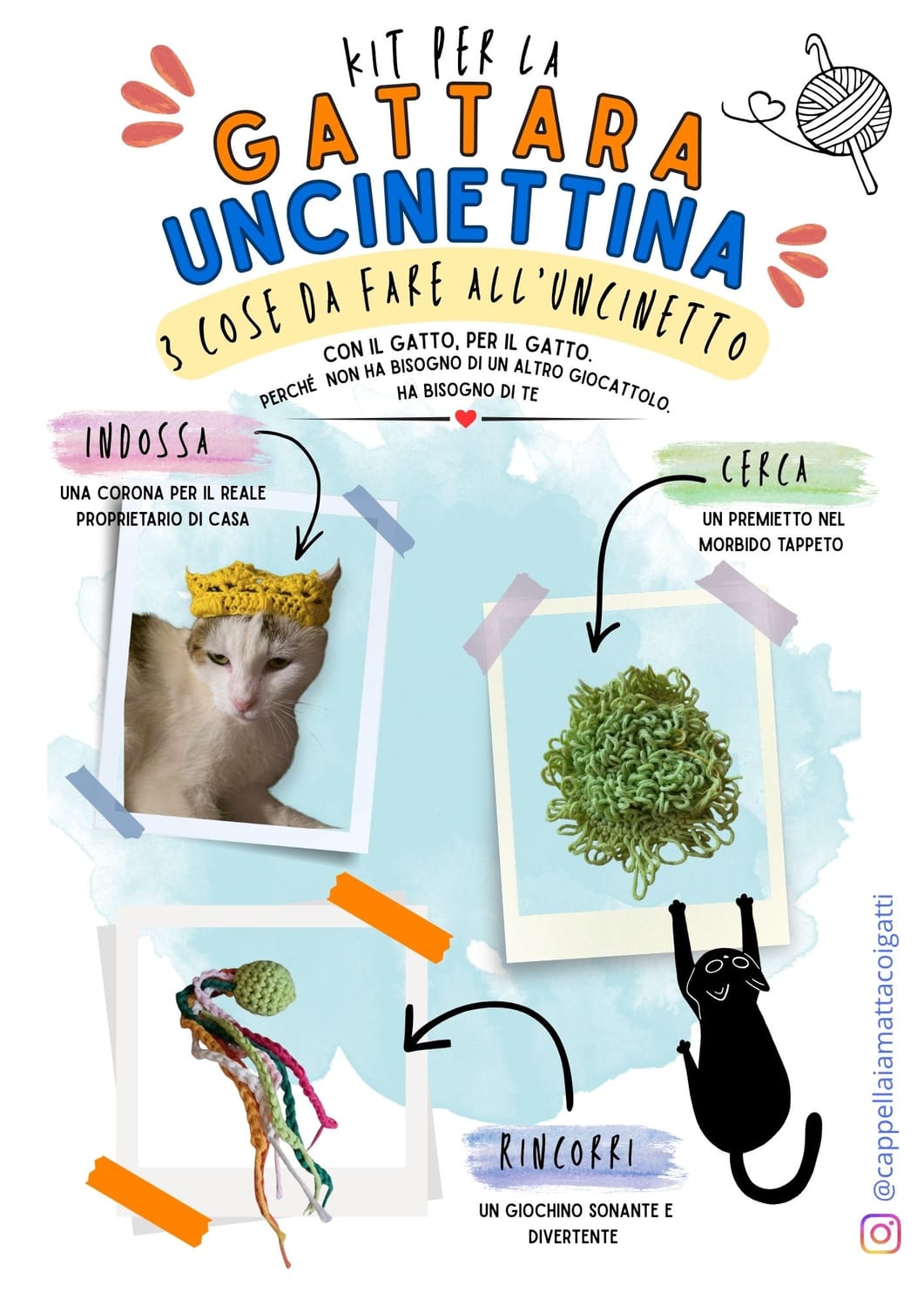 Kit di schemi all'uncinetto per gatti