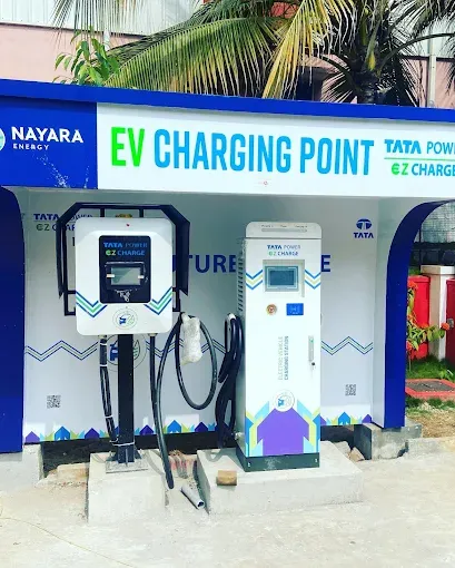 EV Charging Point Installed by SNS Suntrix Pvt Ltd an authorized channel partner of Tata Power Solaroof in Bangalore