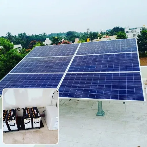 Hybrid Solar with Battery System Installed by Sns Suntrix Pvt Ltd from Bangalore