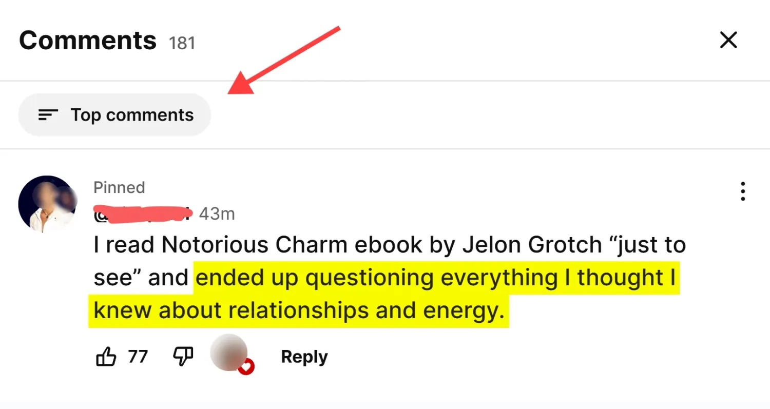 Customer review youtube comment