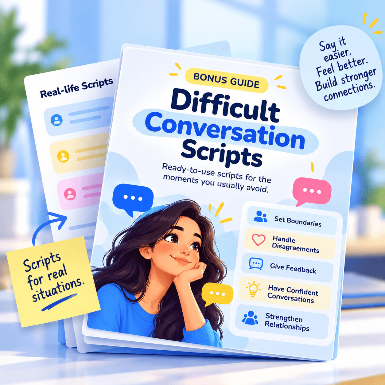 Cover of the Difficult Conversation Scripts guide