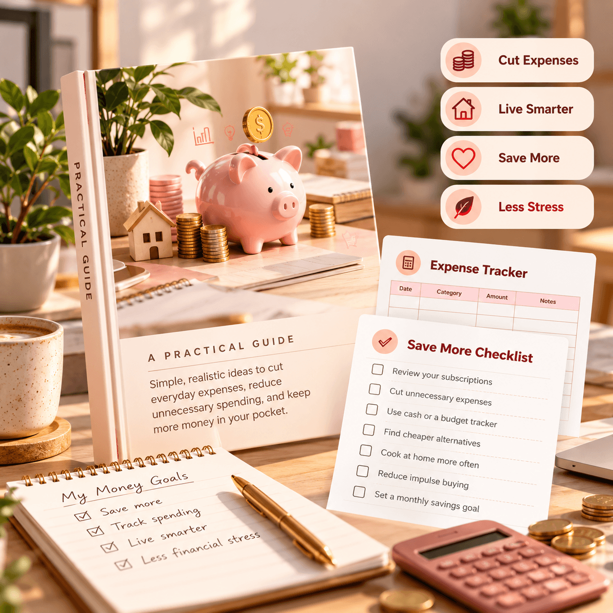The Monthly Expense Tracker, filled in with a month of spending