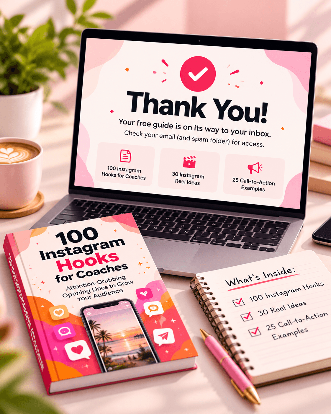 Cover of 100 Instagram Hooks for Coaches
