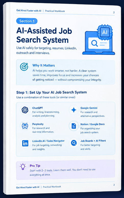 Get Hired Faster with AI workbook page 1
