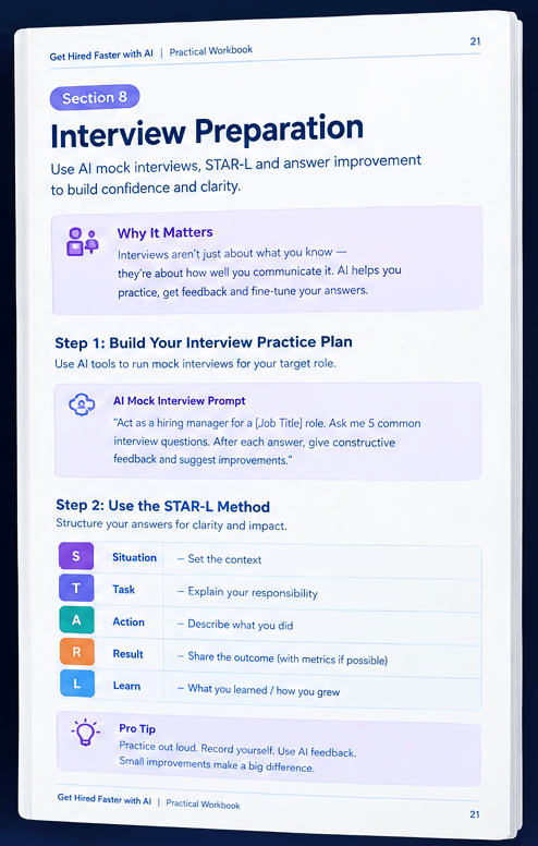 Get Hired Faster with AI workbook page 2