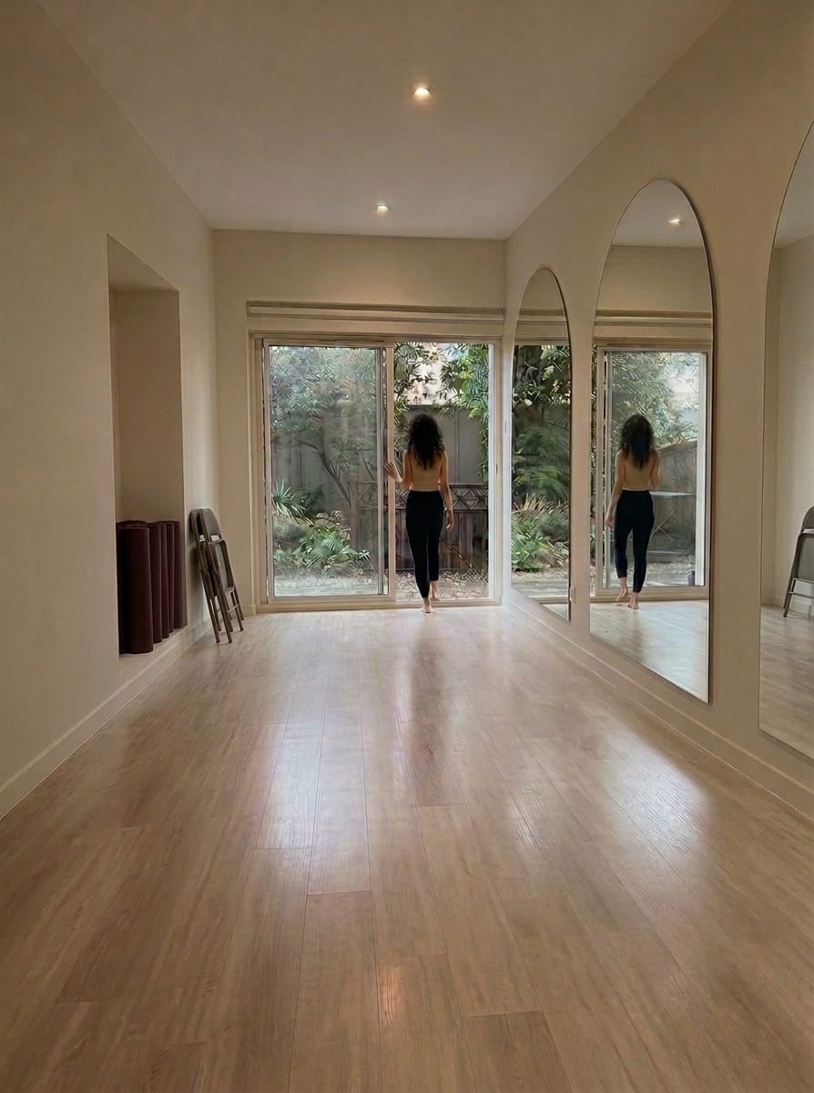 studio intimiste avec des miroirs