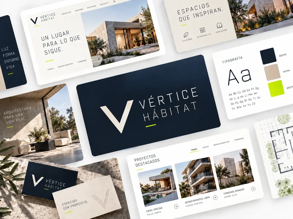 Vértice Hábitat — Inmobiliaria · Identidad y diseño web