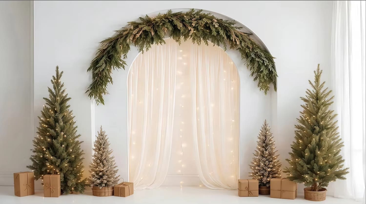 Set navideño de arcos blancos
