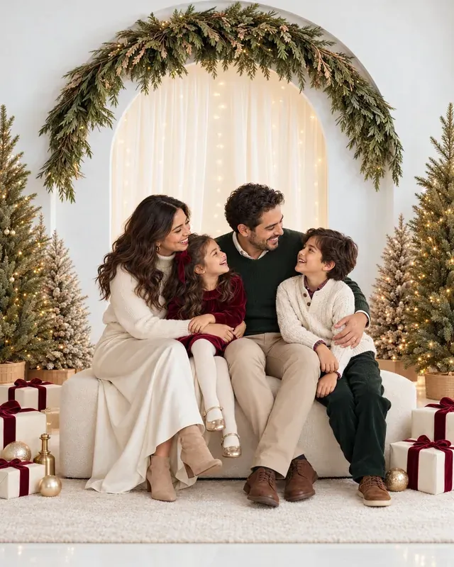 Familia reunida en el set Navidad 2026