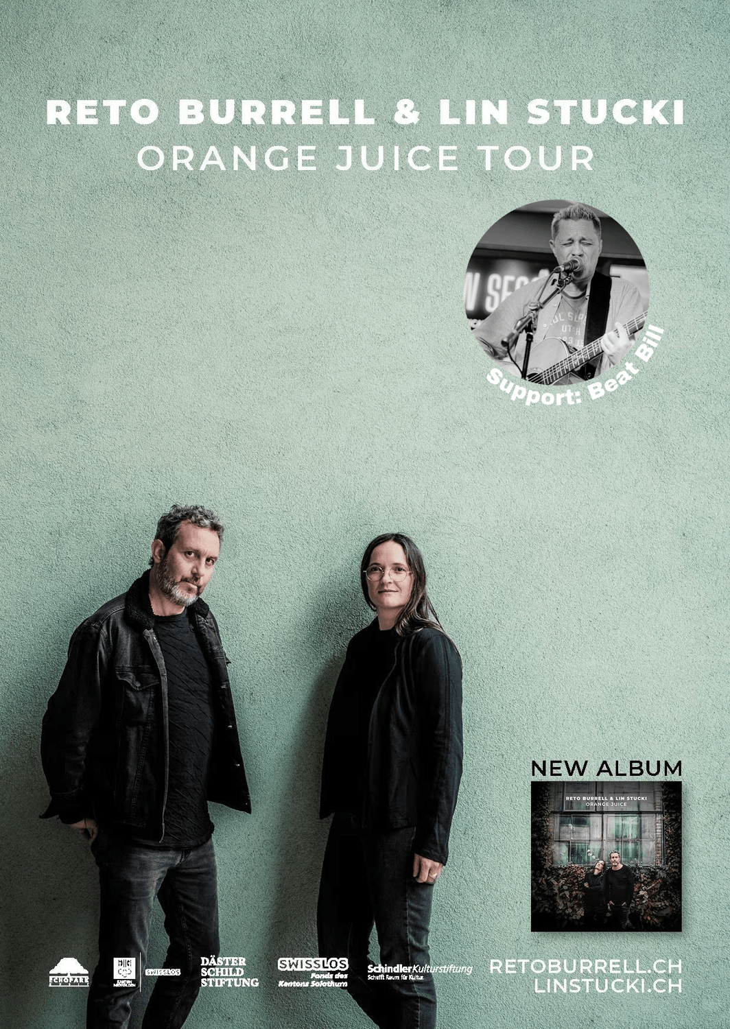 Beat Bill Support Act Reto Burrell & Lin Stucki Orange Juice Tour 2027 Scala Wetzikon