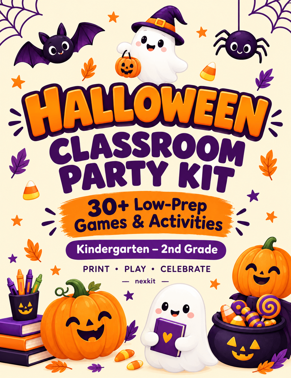 Halloween Classroom Party Kit cover for kindergarten through second grade