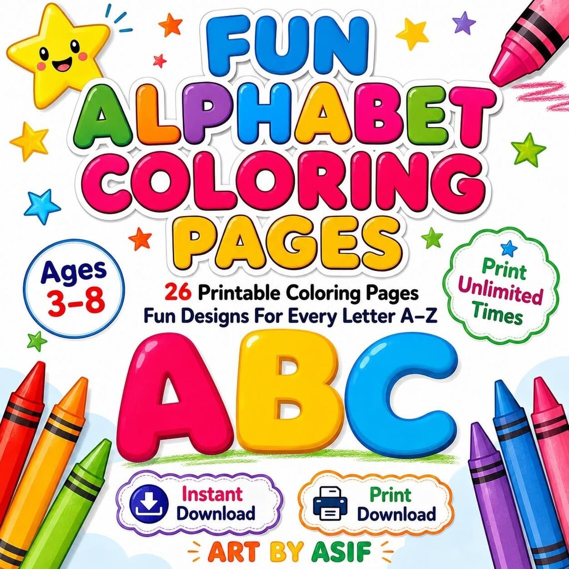 A to Z alphabet coloring pages