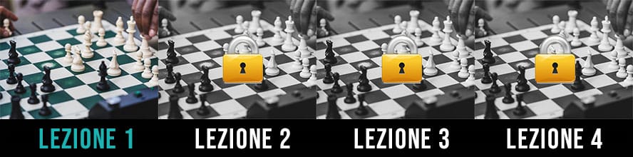 Lezione 1 sbloccata – Lezioni 2, 3 e 4 bloccate