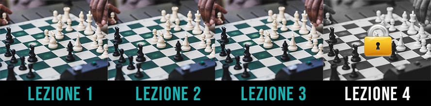 Lezioni 1, 2 e 3 sbloccate – Lezione 4 bloccata