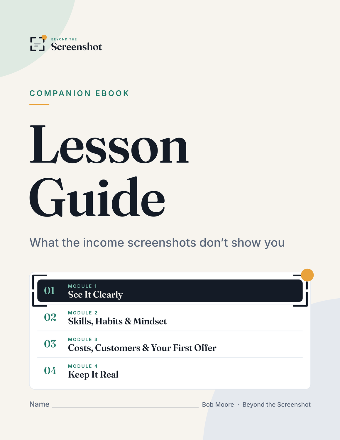 Beyond the Screenshot Lesson Guide cover