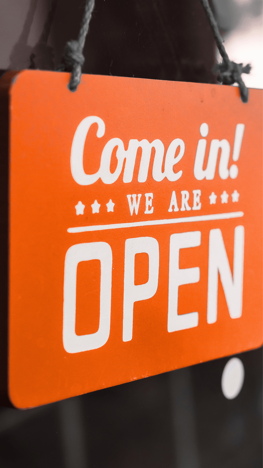 Come in! We are OPEN