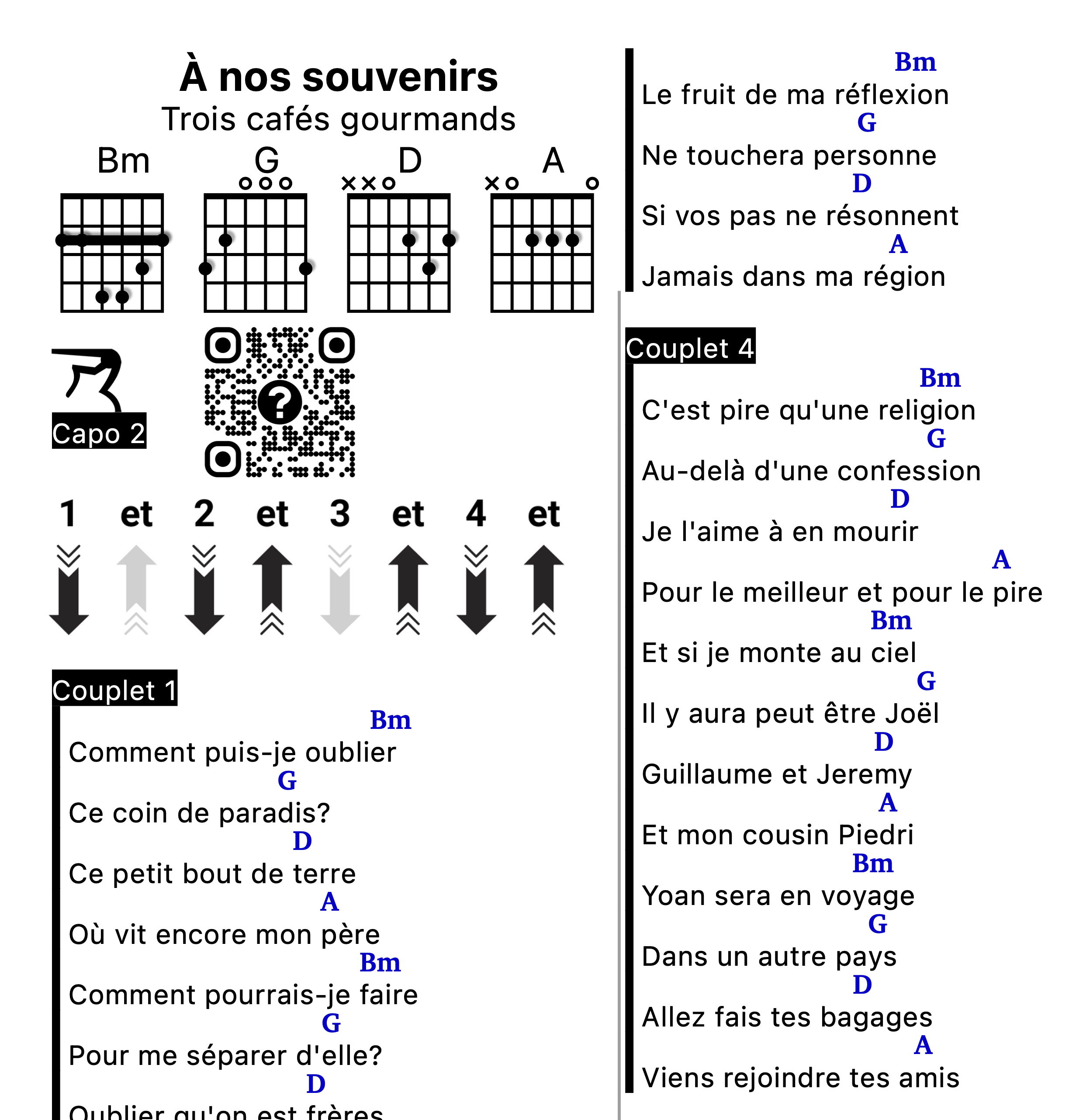 P&A. | Paroles et accords de chansons françaises en PDF