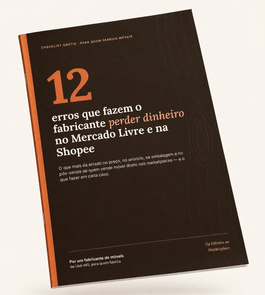 Capa do checklist 12 erros que fazem o fabricante perder dinheiro no Mercado Livre e na Shopee